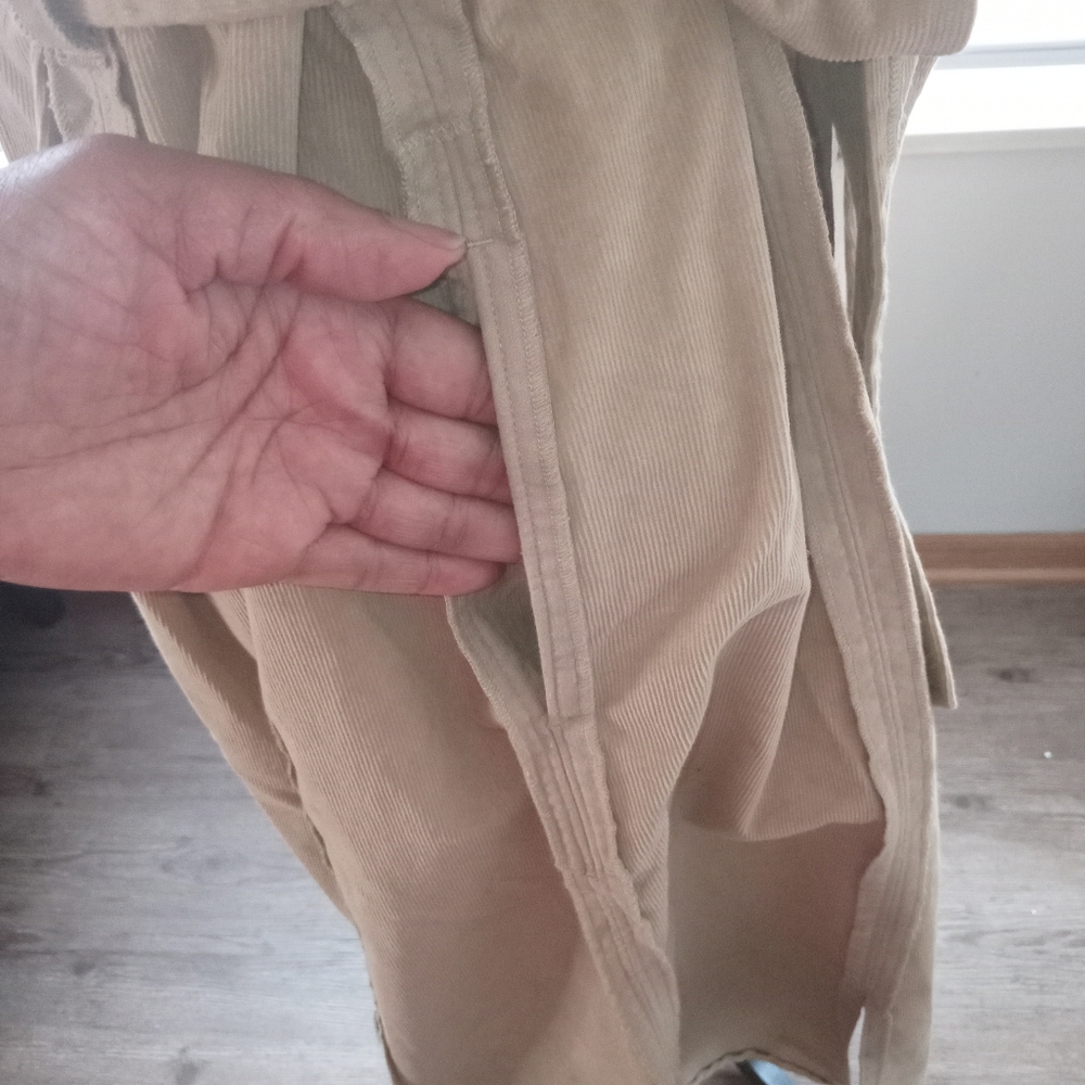 Tan corduroy trench coat dress by MAKING THE CUT size (1) small - Picture 8 of 9